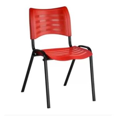 Imagem de Cadeira Empilhável Fixa para Escritório cor Vermelha - Masticmol - 200