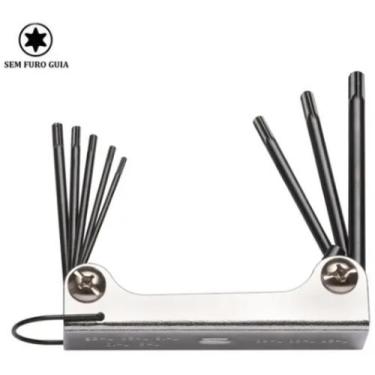 Imagem de Jogo Chave Torx Tipo Canivete Jogo C/8 Pontas T9 A T40 - Eda