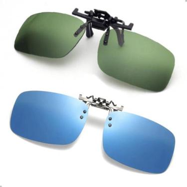 Imagem de Kit 2 Clip On Encaixa Oculos De Grau Polarizado Uv Motorista Dirigir -
