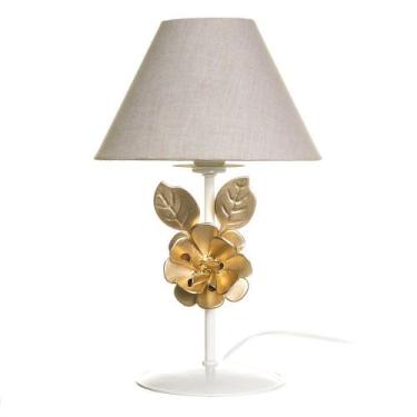 Imagem de Abajur Metal Flor Grande Dourada Quarto Bebê Infantil - Potinho de mel