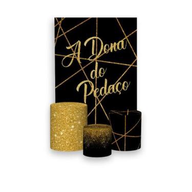 Imagem de Painel De Festa Vertical 1,50 x 2,20 + Trio De Capas Cilindro - A Dona