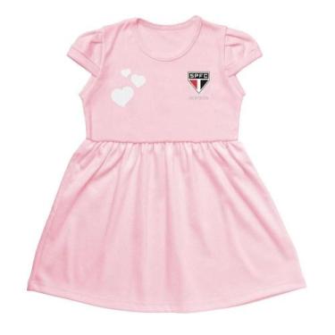 Imagem de Vestido Infantil São Paulo Rosa Torcida Baby, Rosa, Tam 6