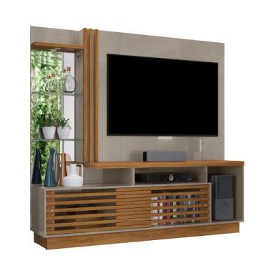Imagem de Estante Home Theater Paradise para TV 60" LED e Espelho Fendi/ Natural
