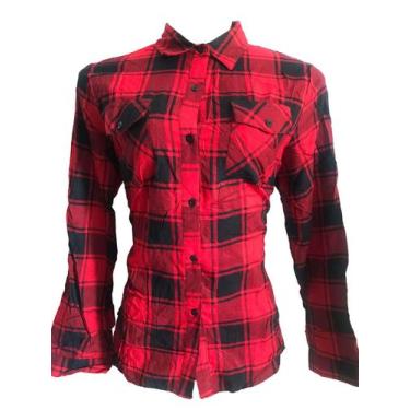 Imagem de Blusa Camisa Xadrez Feminina Social Casual 100% Viscose Confortavel Ma