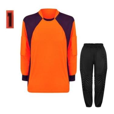 Imagem de Kit Camisa + Calça  Para Goleiro  Adulto Trb, Laranja, Preto, M