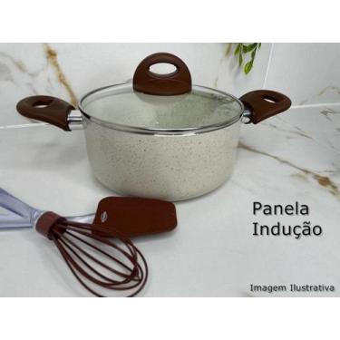 Imagem de Panela Caçarola Cerâmica Indução Com Tampa Vanilla Brinox
