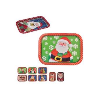 Imagem de Bandeja Decorada Natalina de metal retangular 40cm - Art Christmas