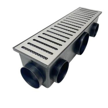 Imagem de RRalo Linear Inox 304 15x50 Cocho Multi Saídas e Tela - Ficone & Reis 