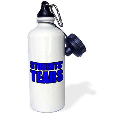 Imagem de 3dRose Garrafa de água esportiva azul Students Tears, 600 ml, branca