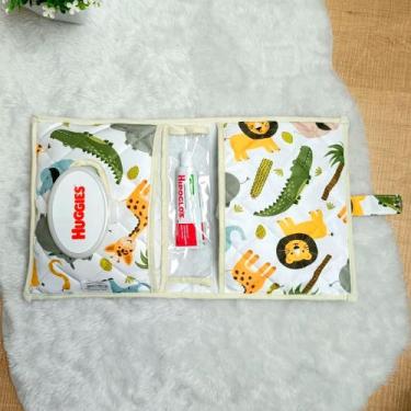 Imagem de Porta Fraldas Lenço Pomada Bebe Menino Estampas Portátil - DW Confecçõ