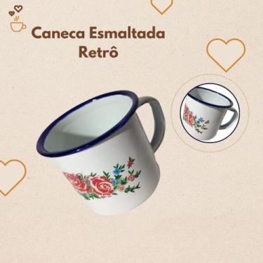 Imagem de Caneca Esmaltada Tema De Flores Retro Unidade 100ml - YANGZI