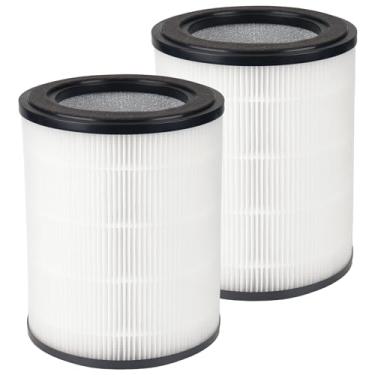 Imagem de XBWW 2 pacotes de filtros de substituição Kleanbe24a True HEPA compatíveis com purificador de ar Kleanbe Kleanbe24a, filtro 3 em 1 de HEPA verdadeiro H13 e filtro catalisador frio
