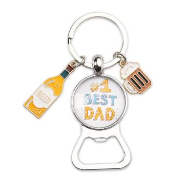 Imagem de Chaveiro abridor de garrafas, presente Best Dad Ever da filha, filho, esposa, pai, presente de aniversário de Natal para amantes de cerveja, pai, nº 1, melhor pai, abridor de cerveja para o dia dos