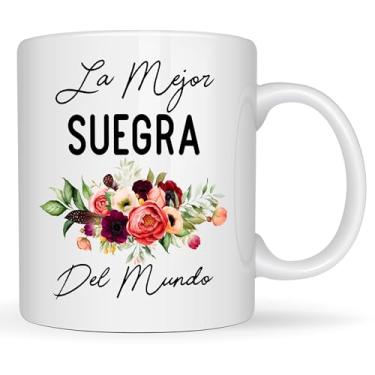 Imagem de Caneca La Mejor Suegra Del Mundo, presente para sogra, melhor sogra do mundo, presente de aniversário, dia das mães espanholas, mãe regalos, feliz dia de la madre, caneca branca Te Amo Suegra 325 ml