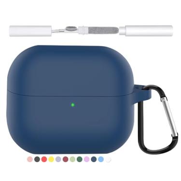 Imagem de Capa de silicone compatível com Samsung Galaxy Buds 3/Galaxy Buds 3 Pro (2024), capas protetoras para Galaxy Buds 3 Pro com kit de limpeza de chaveiro, acessórios de fone de ouvido Buds3 à prova de
