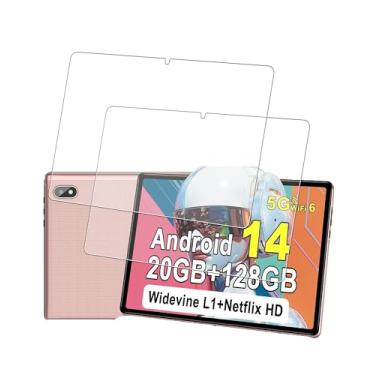 Imagem de WUNIAK Protetor de tela para tablet UJJ U6 Android 14 de 10,1 polegadas 2024, película de vidro temperado, antiarranhões, alta sensibilidade ao toque, pacote com 2.
