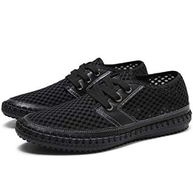 Imagem de MIXSNOW Poseidon Mocassins masculinos sem cadarço sapatos aquáticos casuais para caminhada, Preto, 46
