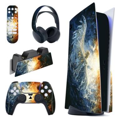 Imagem de PlayVital Conjunto completo de decalque para console ps5 edição de disco, adesivo de vinil para controle ps5, estação de carregamento, fone de ouvido e controle remoto de mídia - Clash