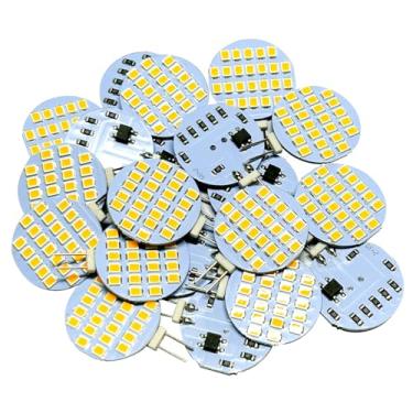 Imagem de GRV Lâmpada de substituição de halogênio G4 Bi Pin Base 10W 15W 24-2835SMD Lâmpada LED super brilhante RV Camper sob armário Dome Light DC12V branco quente pacote com 20
