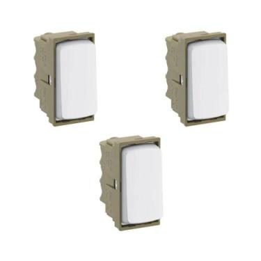 Imagem de Kit 3 Modulos Interruptor Simples Branco Zeffia Pial 680150 - Pial Leg