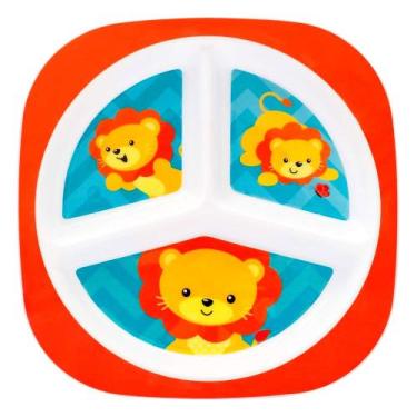 Imagem de Pratinho Papinha Infantil Estampa Leãozinho com 3 Divisórias Original 