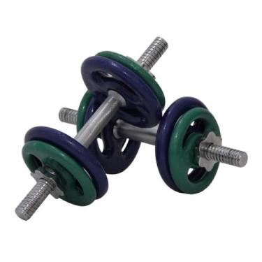 Imagem de Kit Musculação 2 Barras Maciça + 24 Kg Em Anilhas Emborracha - KL Mast