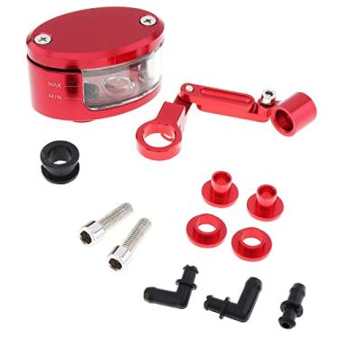 Imagem de Windance Copo de reservatório de óleo fluido de cilindro de embreagem de freio universal para motocicleta (vermelho)