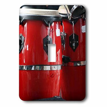 Imagem de 3dRose lsp_156307_1 Interruptor de alternância único Conga Drums Red