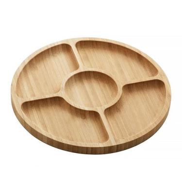Imagem de Petisqueira Redonda em Bambu 5 Espaços 25cm 116 - Infinite - INFINITE 