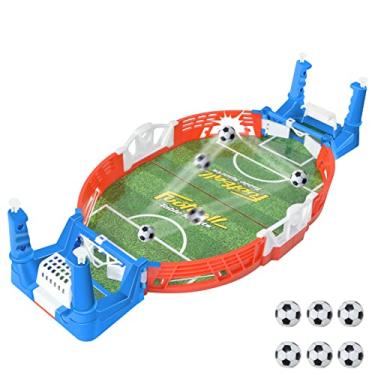 Imagem de Mini jogos de pebolim, pinball de futebol de mesa para sala de jogos interna, jogo de tabuleiro esportivo de mesa para adultos, crianças, jogos em família, diversão noturna (38 x 17 x 0,6 cm)