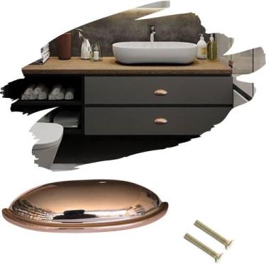 Imagem de 8 Puxador concha Meia Lua, para Gavetas e Armários Rose Gold - Compras
