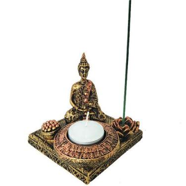 Imagem de Incensário E Castiçal Vela e Incenso Buda Zen 13586 - Mana Om By Ello,
