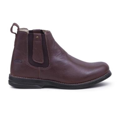 Imagem de Bota Chelsea Masculina Couro Elástico Cano Curto Confortável - Mila Ma