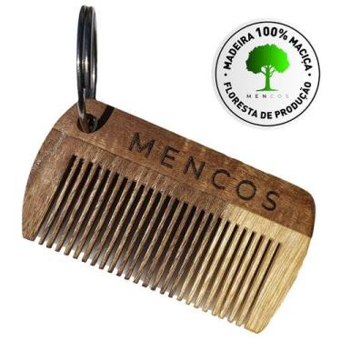 Imagem de Pente para Barba de Madeira Maciça Chaveiro com Dentes Estreitos - Lix