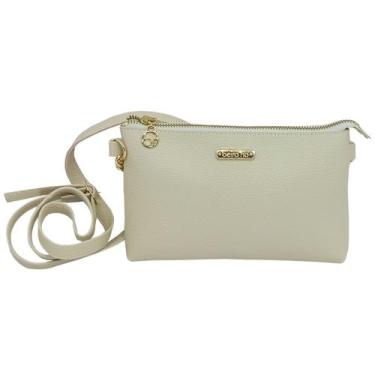 Imagem de Bolsa Beira Rio Feminina Transversal Com Ajuste de Tamanho, Creme