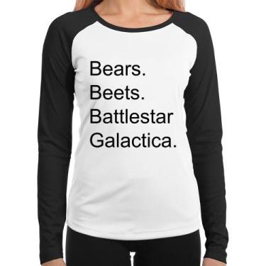 Imagem de Baby Look Raglan Bears. Beets. Battlestar Galactica. Manga Longa - Foc