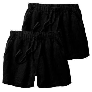 Imagem de Kit 2 Short de Linho Premium Bermuda Masculina Moda Praia Luxo - RELAX
