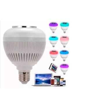 Imagem de Lampada led 6w rgb caixa som bluetooth controle wj-l2