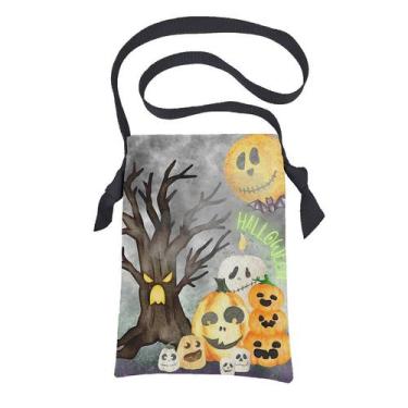 Imagem de Bolsa sacola em tecido coleta de doces halloween - abóboras - CASINHA 