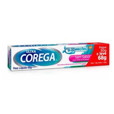 Imagem de Ultra Corega Creme Fixador Para Dentaduras Sem Sabor 68g