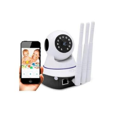 Imagem de Babá Eletrônica Câmera Ip Wifi Visão Noturna S/fio 3 Antenas - Jortan