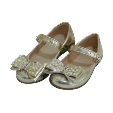 Imagem de Sapatilha Infantil Menina Sapato Boneca  Confortável Brilho Laço Stras
