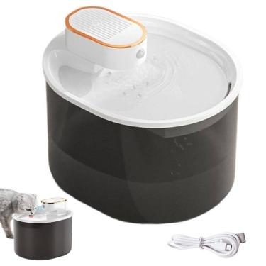 Imagem de Bebedouro Fonte de Agua Gato Pet Cachorro Cao Animal de Estimaçao Sensor Presença Movimento Reservatorio 3 Litros Bateria Recarregavel USB