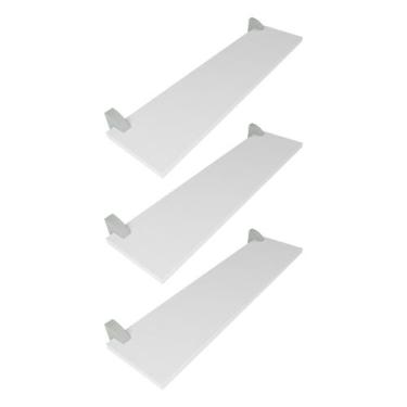 Imagem de Kit 3 Prateleiras Branco Com Suporte Bico Tucano MDF Multiuso 60X20 - 