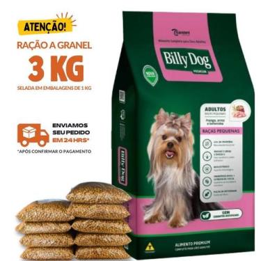 Imagem de Kit 3 KG Ração Para Cachorro Billy Dog Raças Pequenas Granel