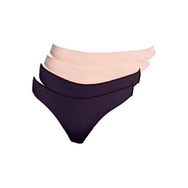 Imagem de Kit com 4 Calcinhas Fio Dental Hope 37840 Colorido, Bege, G