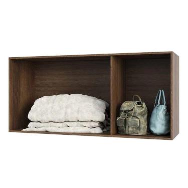 Imagem de Maleiro Closet Prime Nogueira Sem Porta 1,45 Cm Ponte Casal Luciane Móveis