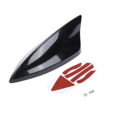 Imagem de VekAuto Antena de barbatana de tubarão, antena de teto de sinal AM/FM universal para carro, carro, SUV, caminhão, off-road, material ABS com base adesiva, preto perolado