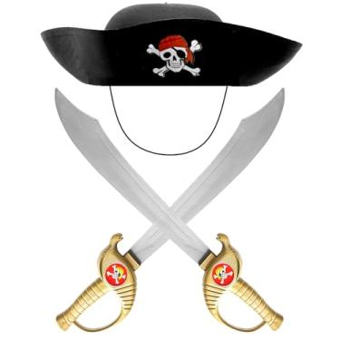 Imagem de Fantasia de Pirata Infantil 2 Espadas e Chapéu com Elástico
