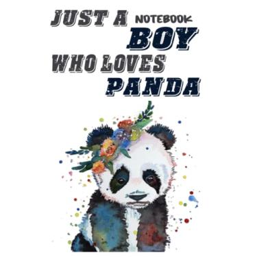 Imagem de Notebook - Just a boy who loves panda 6: Quotes College Ruled Journal_6in x 9in x 114 Pages